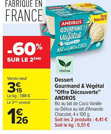 ANDROS Dessert Gourmand & Végétal