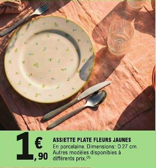 ASSIETTE PLATE FLEURS JAUNES