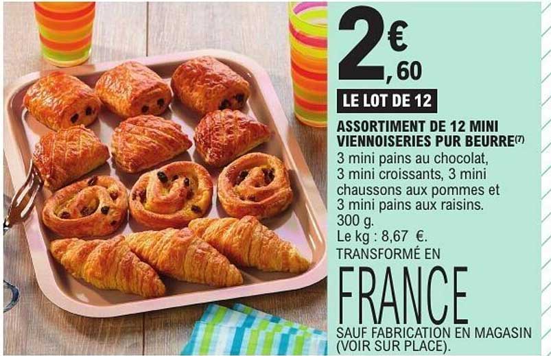 ASSORTIMENT DE 12 MINI VIENNOISERIES PUR BEURRE