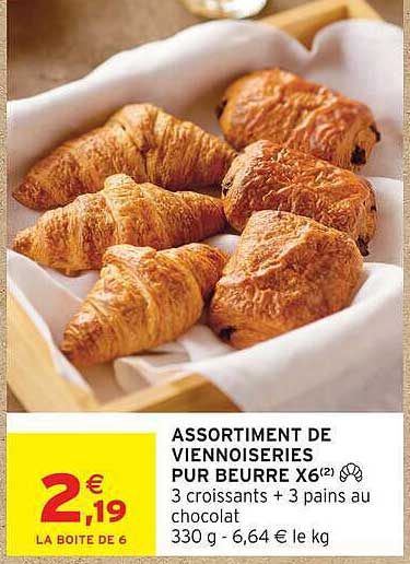 ASSORTIMENT DE VIENNOISERIES PUR BEURRE X6