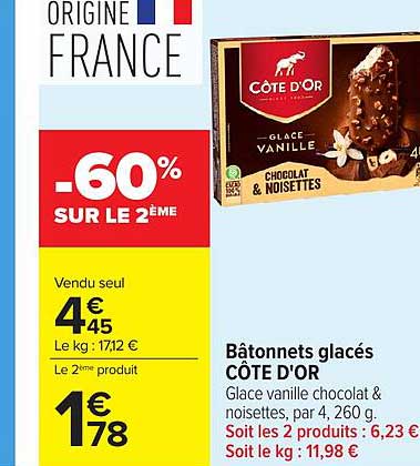 Bâtonnets glacés CÔTE D'OR