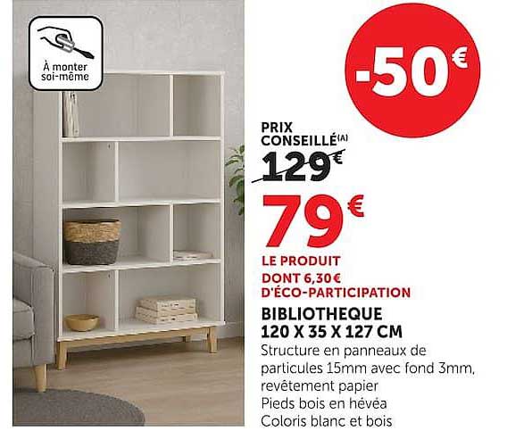 BIBLIOTHEQUE 120 X 35 X 127 CM