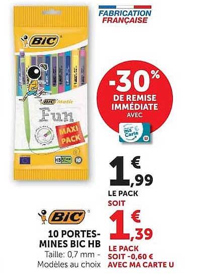 Bic 10 Portes-mines Bic HB