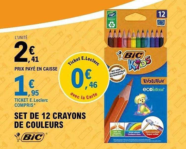 Bic Set de 12 crayons de couleurs