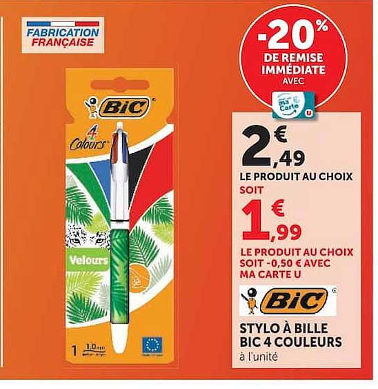 Bic Stylo à bille BIC 4 couleurs