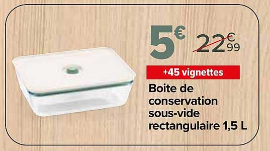 Boite de conservation sous-vide rectangulaire 1,5 L