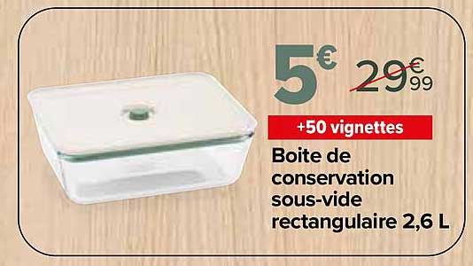 Boite de conservation sous-vide rectangulaire 2,6 L