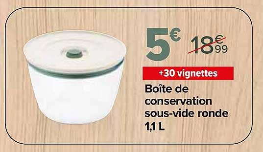 Boîte de conservation sous-vide ronde