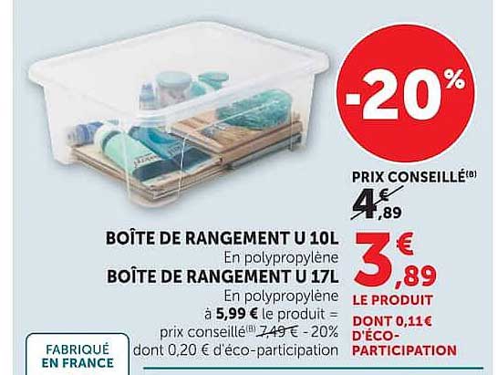 BOÎTE DE RANGEMENT U 10L