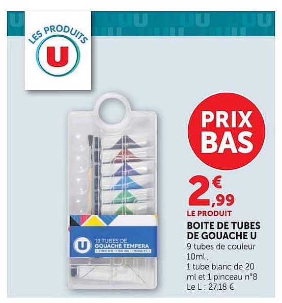 Boîte de tubes de gouache U