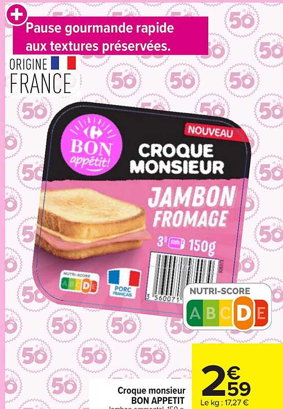 BON appétit! CROQUE MONSIEUR JAMBON FROMAGE