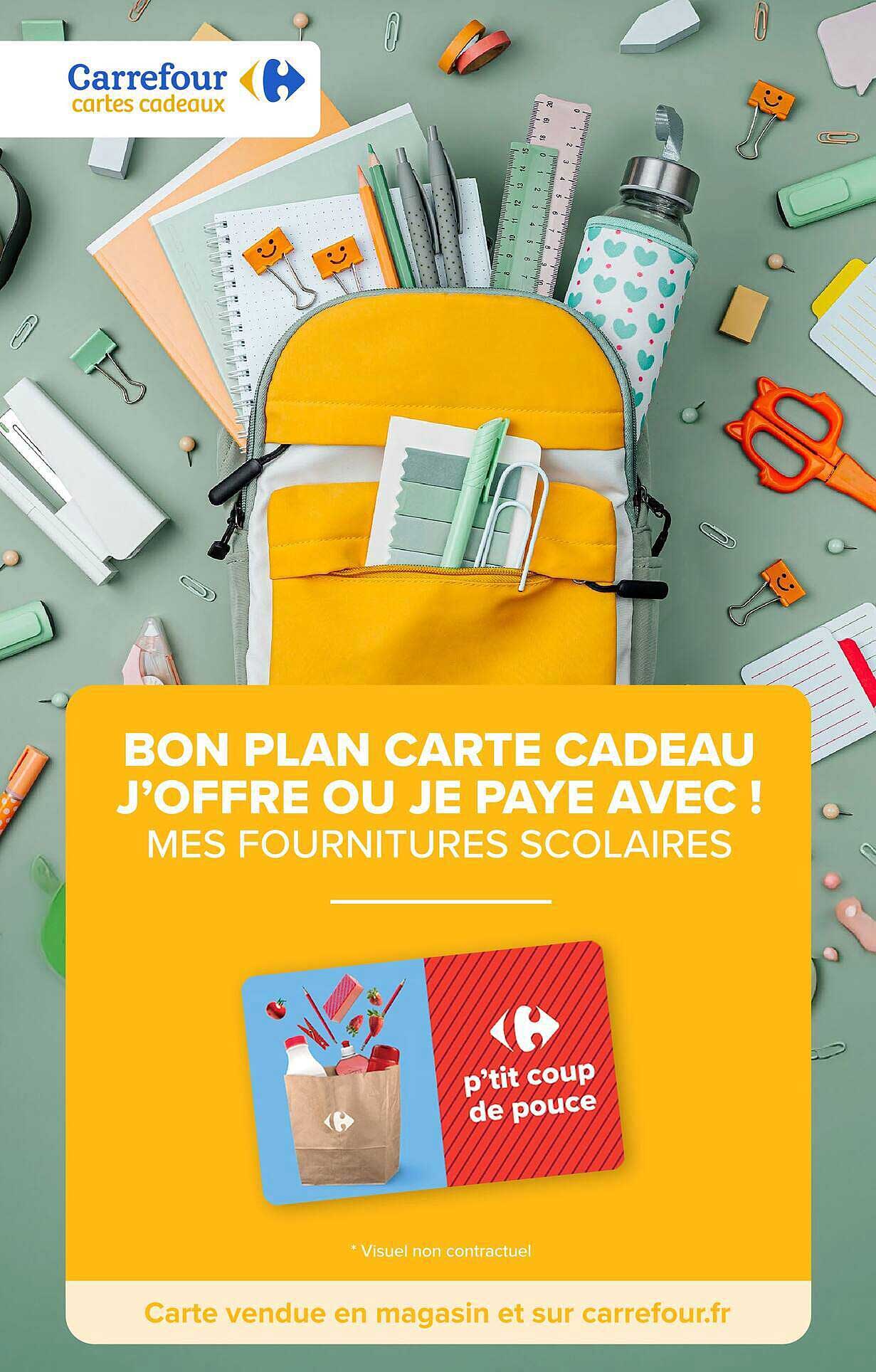 BON PLAN CARTE CADEAU J’OFFRE OU JE PAYE AVEC ! MES FOURNITURES SCOLAIRES