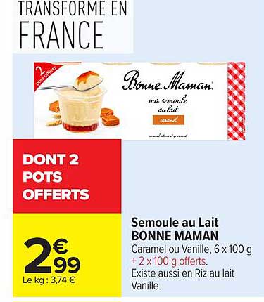 Bonne Maman Semoule au lait