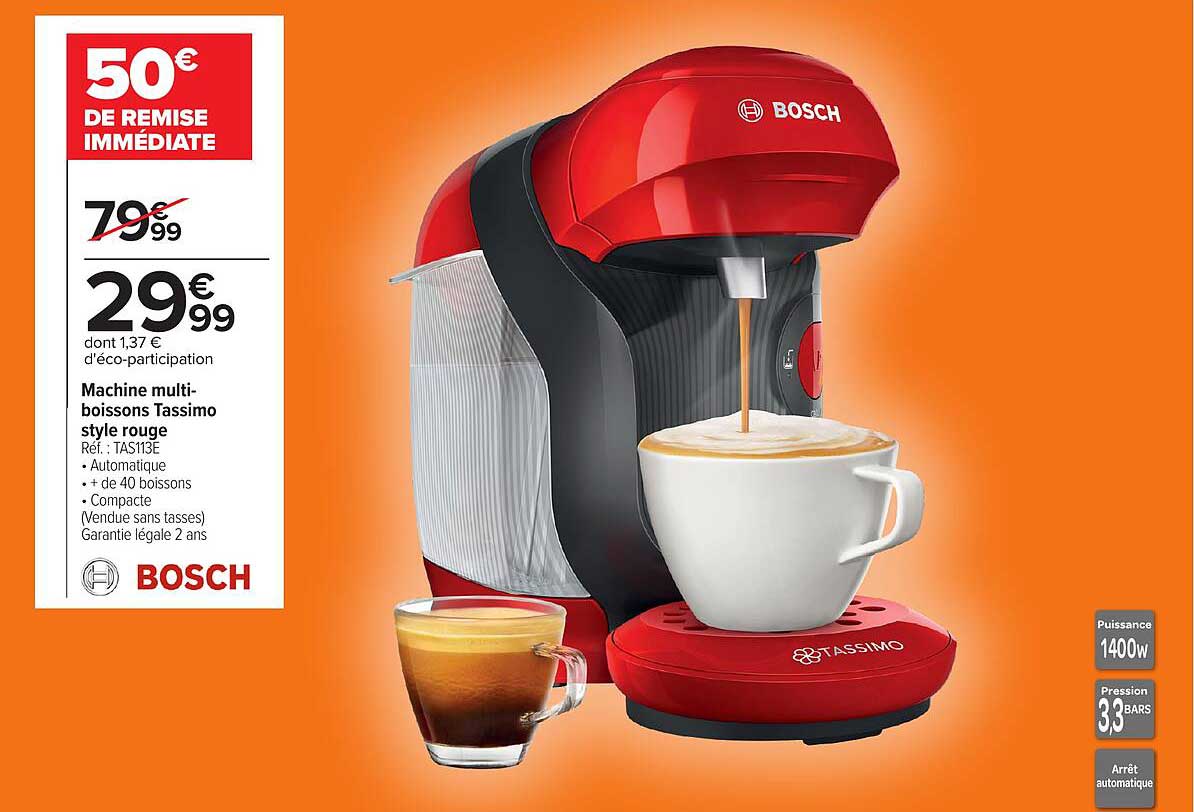 Bosch Machine multi boissons Tassimo style rouge