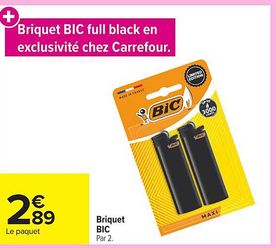 Briquet BIC full black en exclusivité chez Carrefour