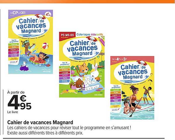 Cahier de vacances Magnard