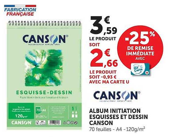 CANSON ALBUM INITIATION ESQUISSES ET DESSIN