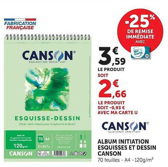 Canson ALBUM INITIATION ESQUISSES ET DESSIN