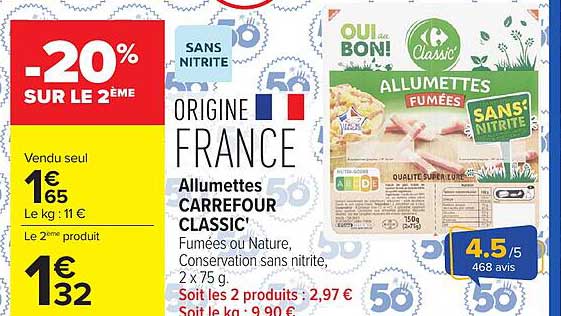 Carrefour Classic' Allumettes Fumées