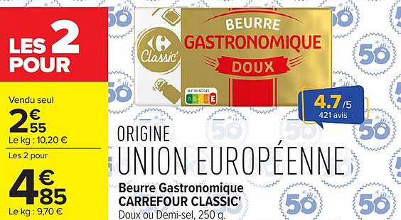 Carrefour ClassiC' Beurre Gastronomique DOUX