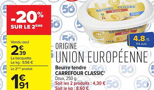 Carrefour Classic' Beurre tendre