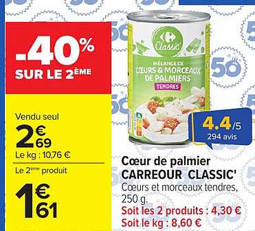 Carrefour Classic' Cœur de palmier