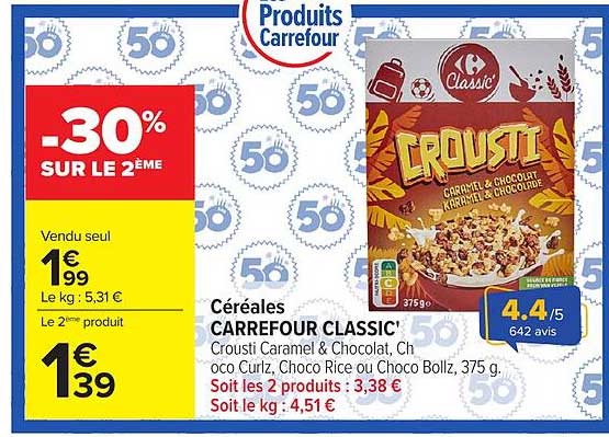 Carrefour Classic' Crousti Caramel & Chocolat