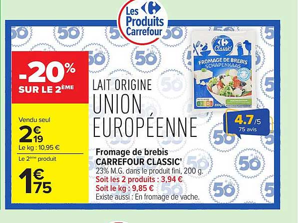 Carrefour Classic' Fromage de brebis