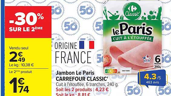 Carrefour Classic' Jambon Le Paris