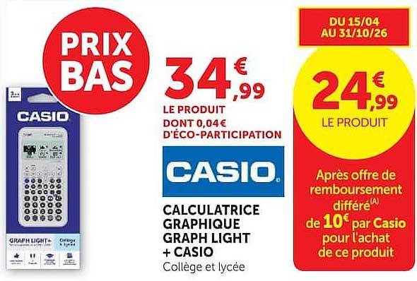 CASIO Calculatrice graphique GRAPH LIGHT + CASIO