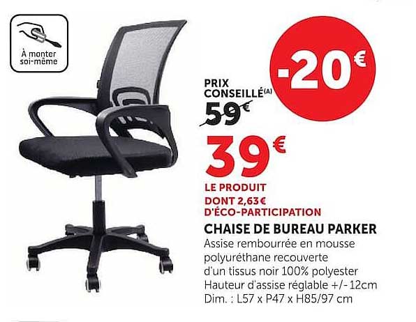 CHAISE DE BUREAU PARKER