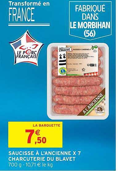 Charcuterie du Blavet Saucisse à l’ancienne x 7