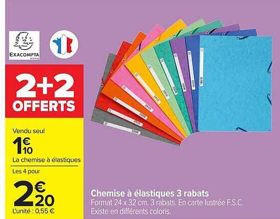 Chemise à élastiques 3 rabats