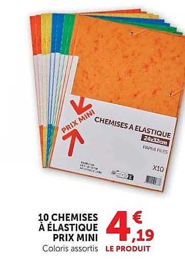Chemises à élastique Prix mini
