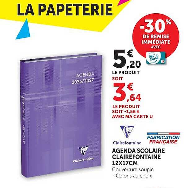 Clairfontaine AGENDA SCOLAIRE CLAIREFONTAINE 12X17CM