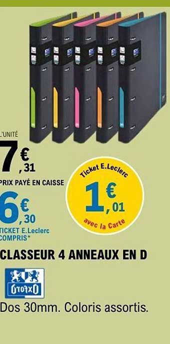 CLASSEUR 4 ANNEAUX EN D
