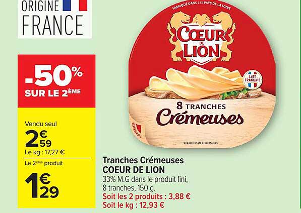 Cœur de Lion Tranches Crémeuses