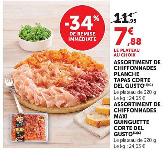 Corte Del Gusto Assortiment de chiffonnades planche tapas