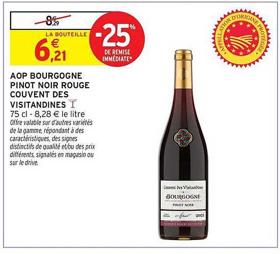 COVENT DES VISITANDINES BOURGOGNE PINOT NOIR ROUGE