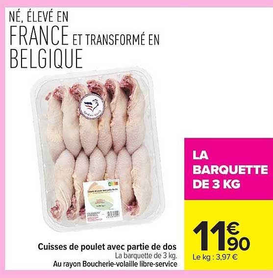 Cuisses de poulet avec partie de dos