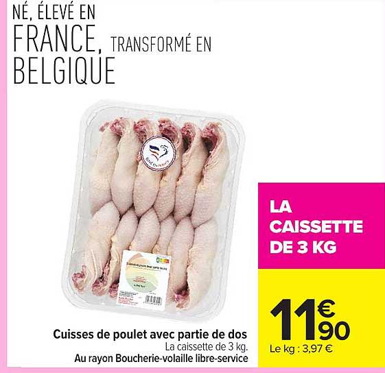 Cuisses de poulet avec partie de dos