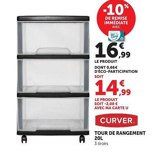 CURVER TOUR DE RANGEMENT 20L