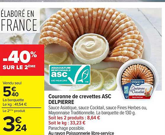 Delpierre Couronne de crevettes ASC
