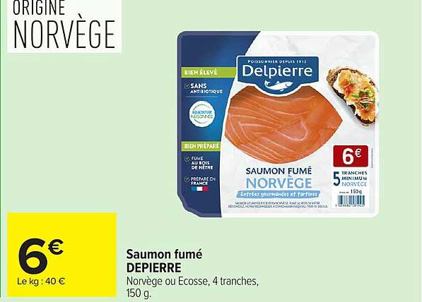 Depierre Saumon fumé NORVÈGE