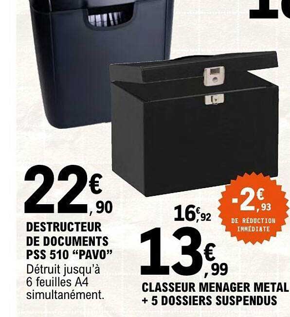 DESTRUCTEUR DE DOCUMENTS PSS 510 “PAVO”