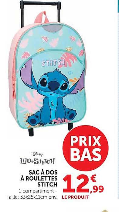 Disney Lilo & Stitch SAC À DOS À ROULETTES STITCH