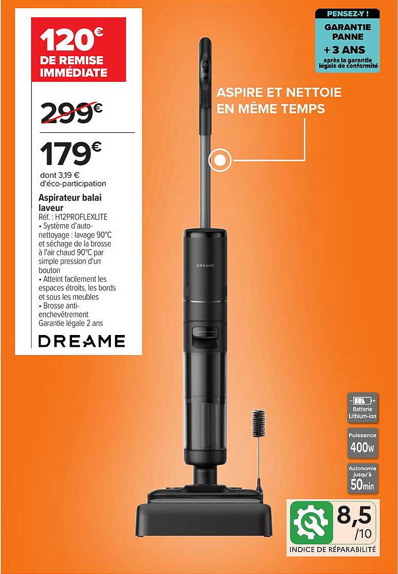 DREAME Aspirateur balai laveur