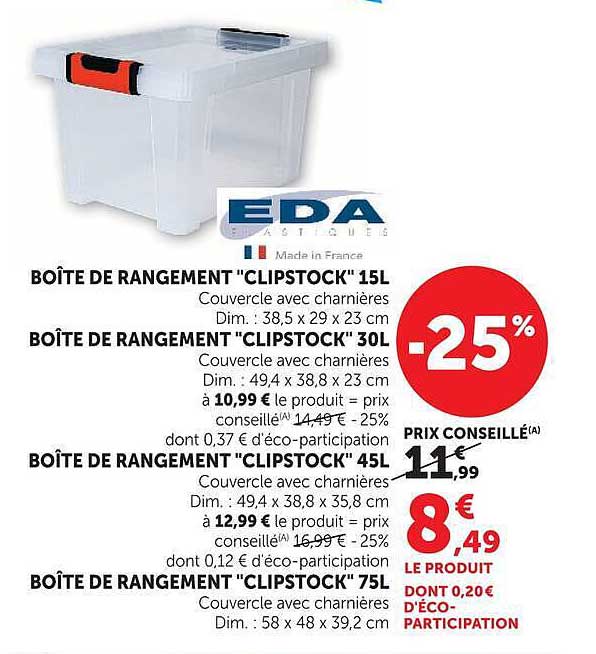 EDA BOÎTE DE RANGEMENT "CLIPSTOCK
