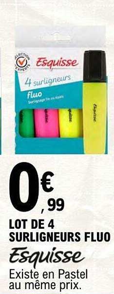 Esquisse 4 surligneurs fluo