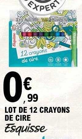 Esquisse LOT DE 12 CRAYONS DE CIRE